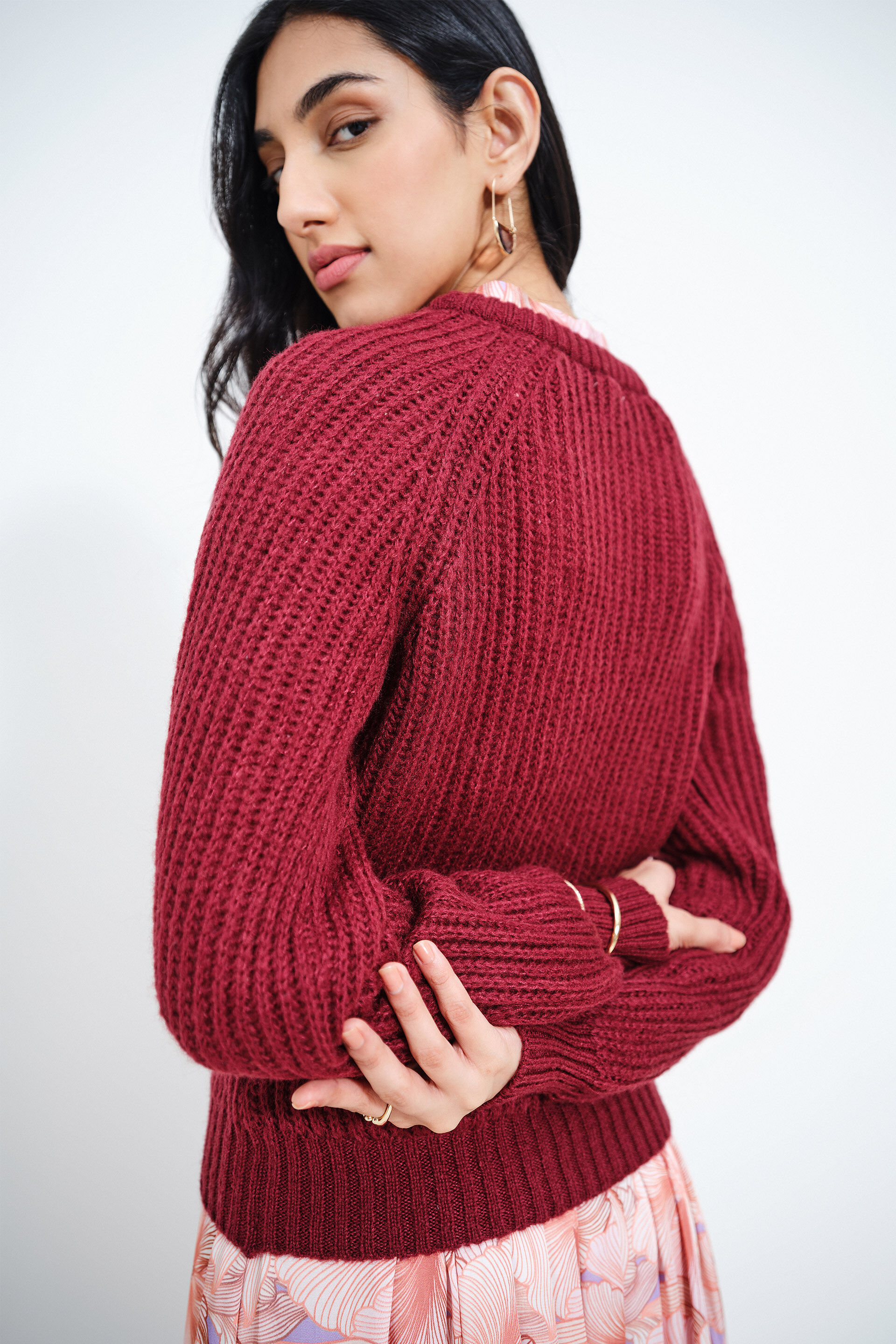 Chilly Days Wine Sweater, Wine, image 7